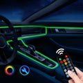 RGB Interior Car LED Strip Lights, 4PCS Multicolor under Dash Lighting Kit with Music Sync Mode, Remote Control for Customizable Ambiance in Cars and Trucks