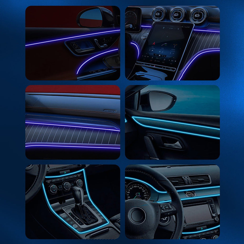 RGB Interior Car LED Strip Lights, 4PCS Multicolor under Dash Lighting Kit with Music Sync Mode, Remote Control for Customizable Ambiance in Cars and Trucks