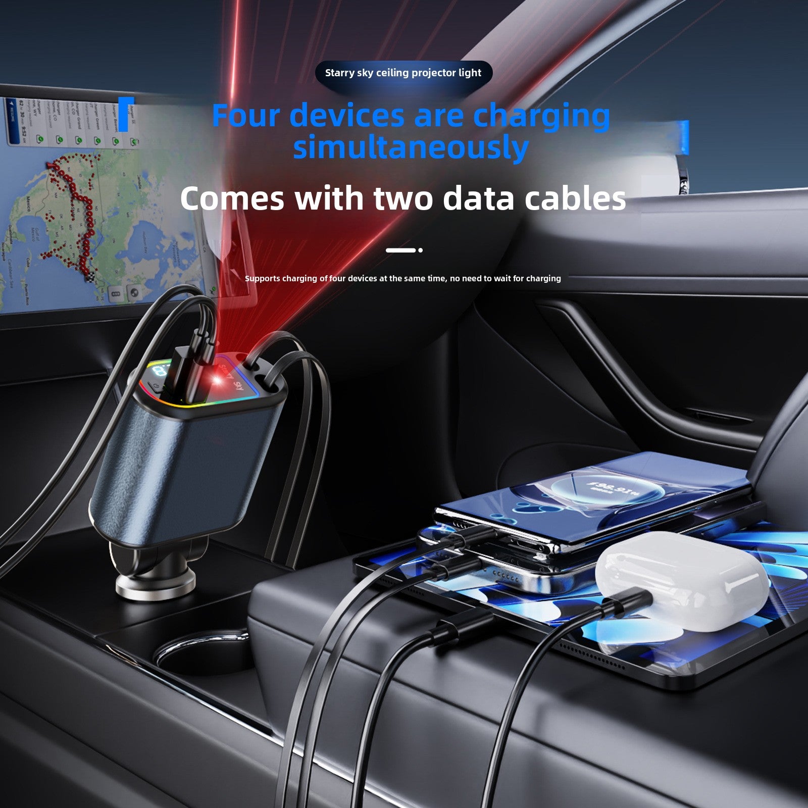 Cable Car Charger 120w with Digital Display