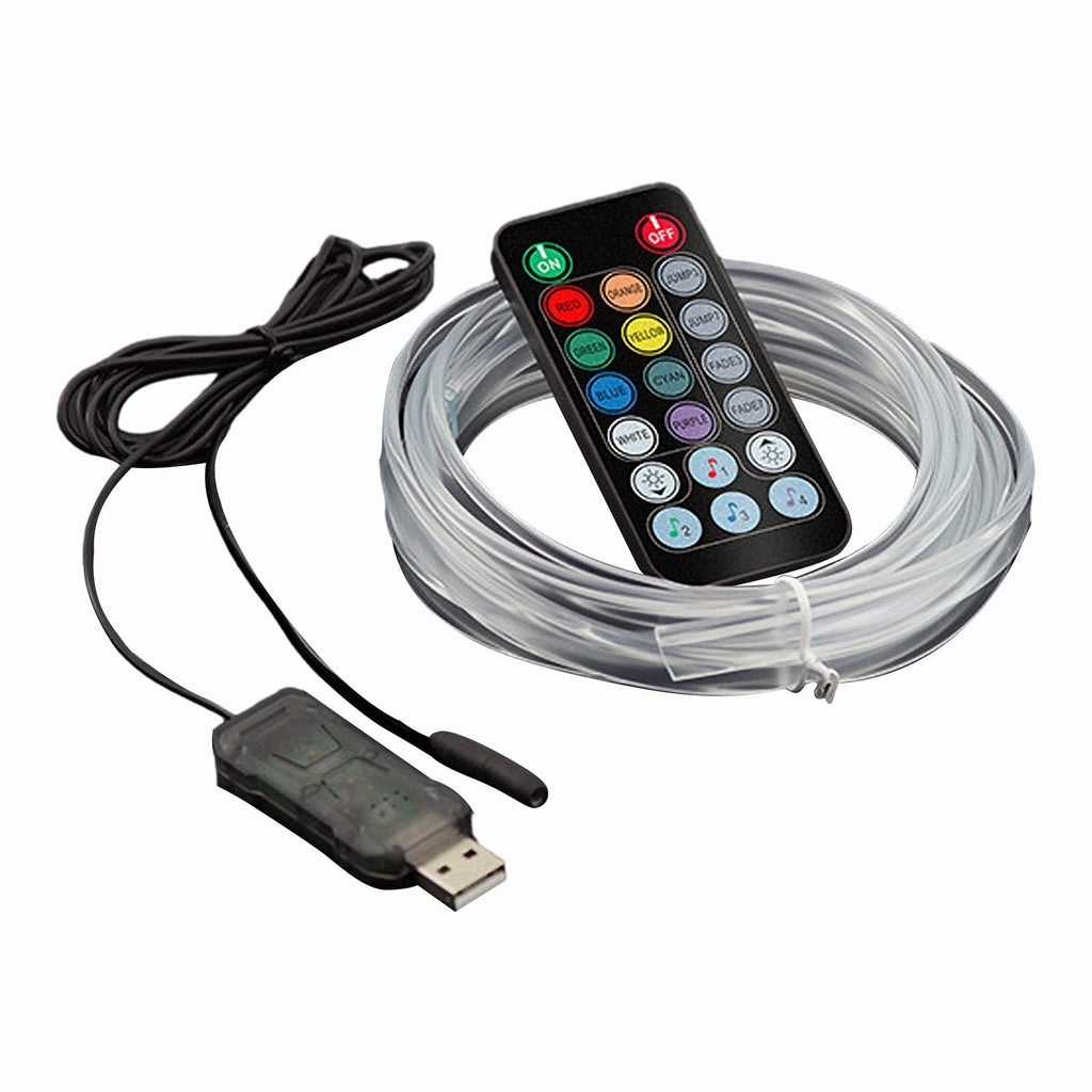 RGB Interior Car LED Strip Lights, 4PCS Multicolor under Dash Lighting Kit with Music Sync Mode, Remote Control for Customizable Ambiance in Cars and Trucks