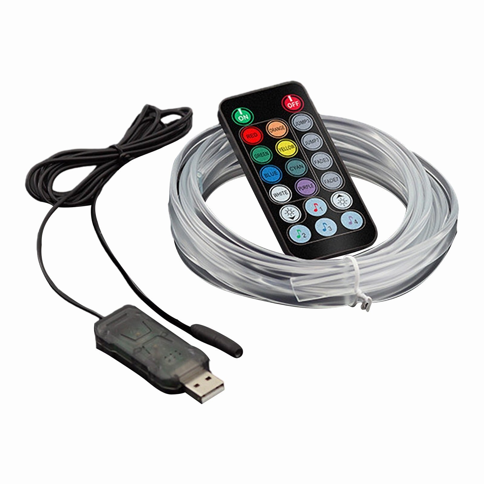 RGB Interior Car LED Strip Lights, 4PCS Multicolor under Dash Lighting Kit with Music Sync Mode, Remote Control for Customizable Ambiance in Cars and Trucks