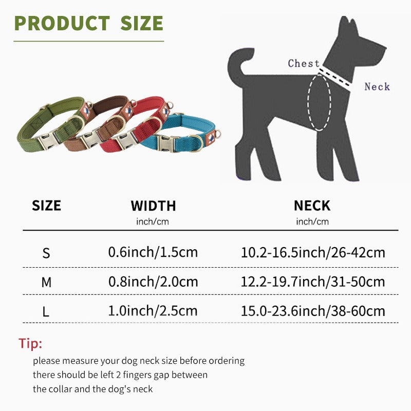 Adjustable Dog Collar with Cotton Lining